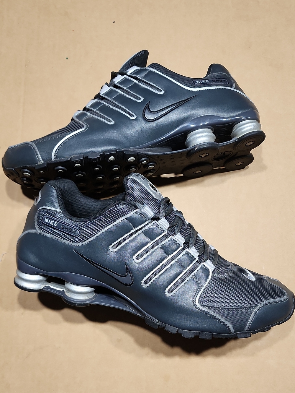 Nike Shox NZ Mens Sz 13 Shoes Black Leather Athletic Sneakers